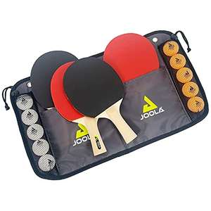 JOOLA 15 teiliges Tischtennis-Set mit 4 Tischtennisschläger, 10 Tischtennisbälle & Tasche
