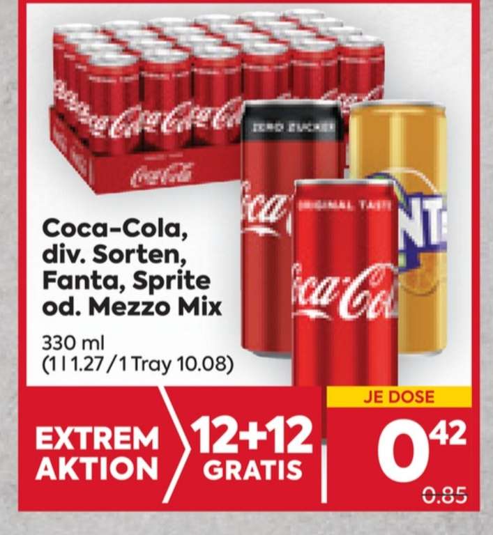 Coca Cola (div. Sorten), Fanta, Sprite, Mezzo Mix in Aktion bei Billa-Plus ab 9.9.2021