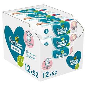 4x Pampers Sensitive Baby Feuchttücher, 624 Tücher (12 x 52)