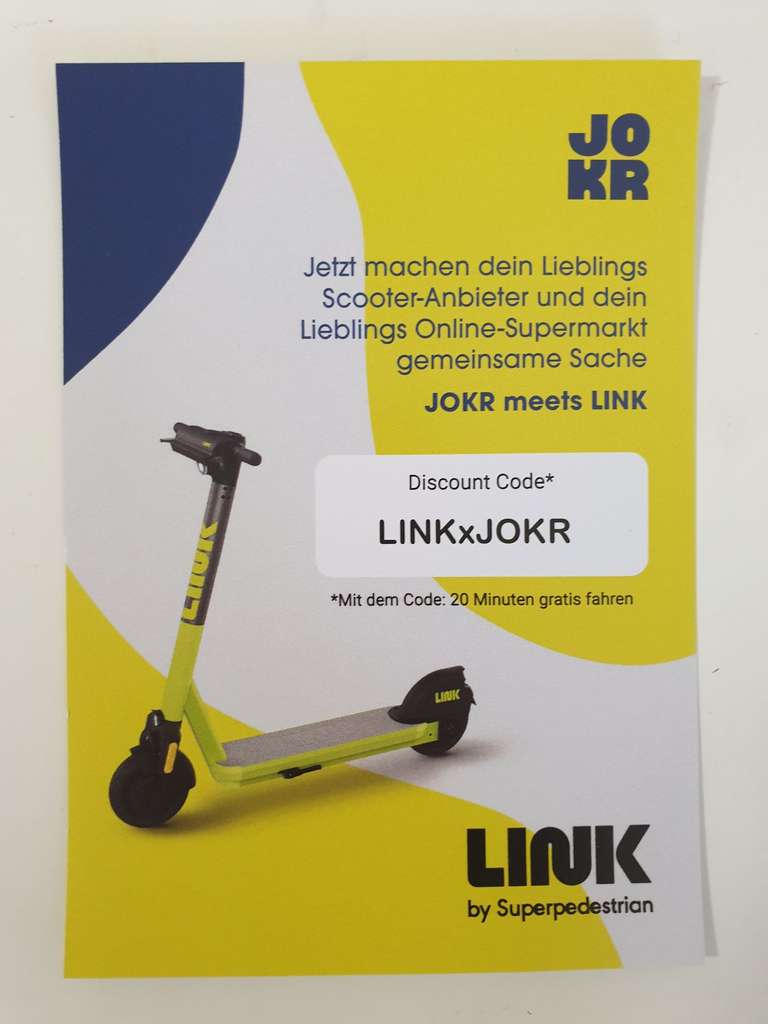 20 min gratis LINK E-Scooter fahren
