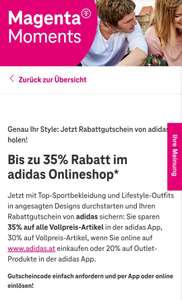 bis 35% im Adidas Onlineshop für Magenta Kunden