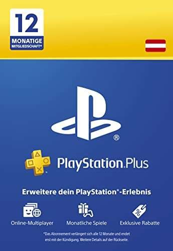 PlayStation Plus Mitgliedschaft 12 Monate für österreichisches Konto