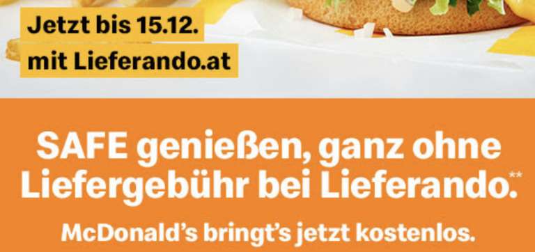 McDonald‘s gratis liefern lassen (Wien)