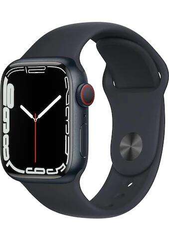 Apple Watch Series 7 (GPS) 45mm Aluminium Mitternacht mit Sportarmband