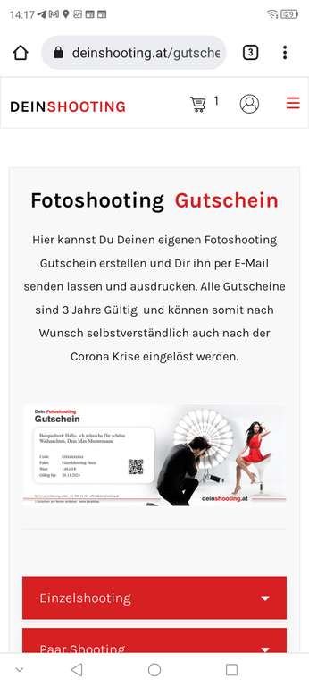 Fotoshooting in Wien um 29 statt 149