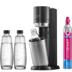 SodaStream Duo Trinkwassersprudler titan, 2x Glasflasche, 1x PET Flasche + CO2 Zylinder