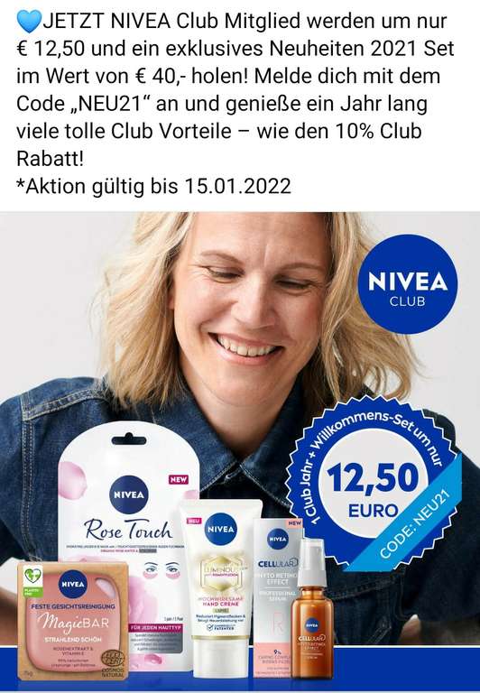 Nivea Club: Exklusives Neuheiten Willkommens Set im Wert von 40 Euro um nur 12,50