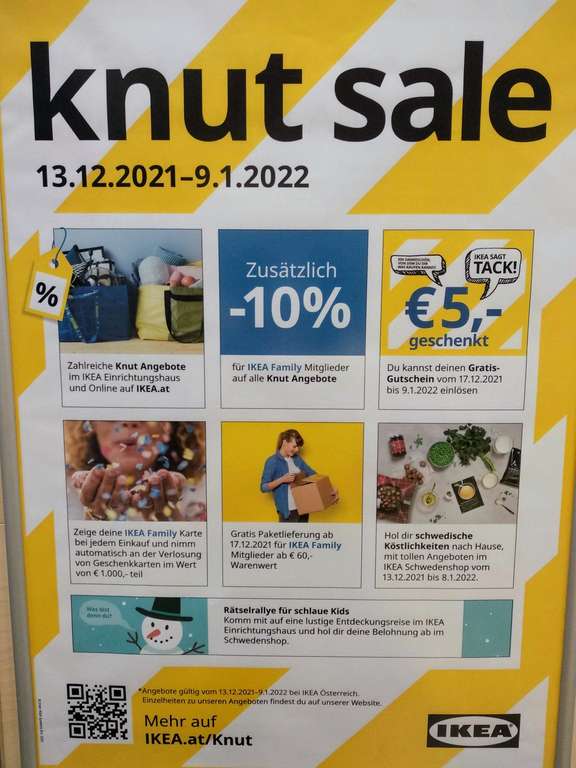 IKEA Knut Angebote: 5 € Gutschein geschenkt, gratis Paketlieferung für Family Mitglieder uvm.