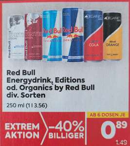 Red Bull Energydrink - um 0,89€ ab 6 Dosen