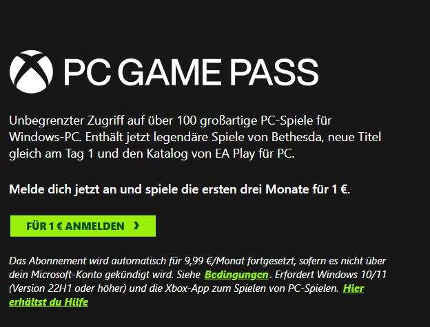XBOX PC Game Pass