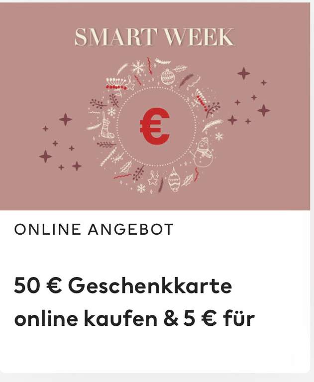 5€ H&M Gutschein beim Kauf von einer 50€ Gutscheinkarte für Member