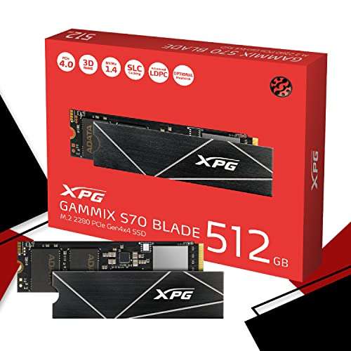 ADATA & XPG GAMMIX S70 Blade 512GB PCIe Gen4x4 M.2 2280 SSD + KÜHLKÖRPER