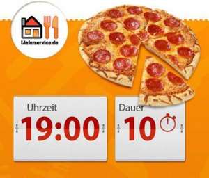 Gratis Pizza und andere Gerichte bei Lieferservice.de - nur heute ab 19 Uhr