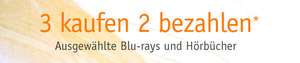 Buch.de: 3 für 2-Aktion auf Blu-rays und Hörbücher - Blu-rays für effektiv 8,66 € kaufen