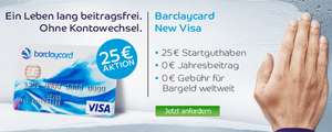 Barclaycard New Visa - Dauerhaft beitragsfreie Kreditkarte mit 25 € Startguthaben