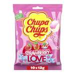 2x Chupa Chups Strawberry Lover Lutscher-Beutel (je 10 Stück)
