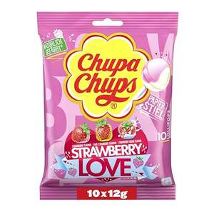 2x Chupa Chups Strawberry Lover Lutscher-Beutel (je 10 Stück)