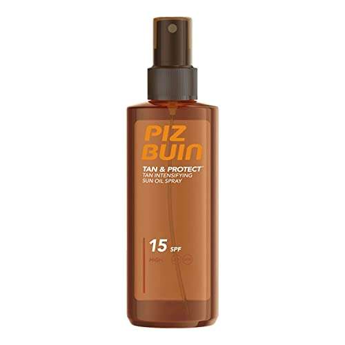 Piz Buin Tan & Protect, Bräunungsbeschleuniger Sonnenöl Spray mit Sonnenschutz LSF 15