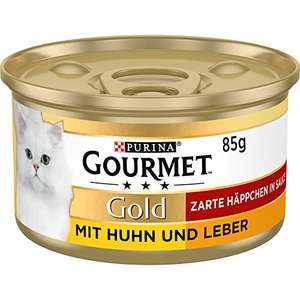 PURINA GOURMET Gold Zarte Häppchen in Sauce Katzenfutter nass, mit Huhn und Leber, 12er Pack (12 x 85g)