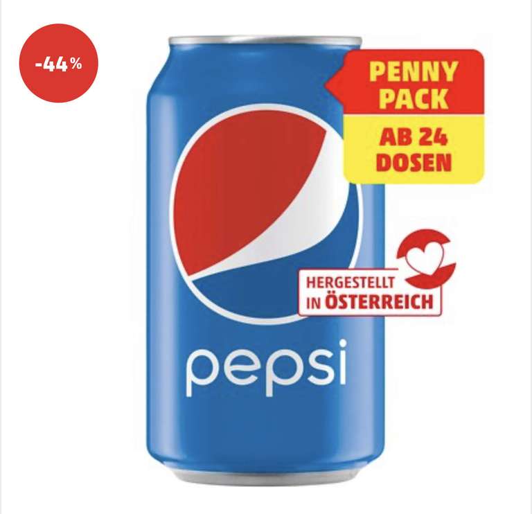 [Penny] Was Coca-Cola kann, kann; Pepsi Cola od. Max | 330ml (ab 24 Dosen 0,49€ pro Stück)