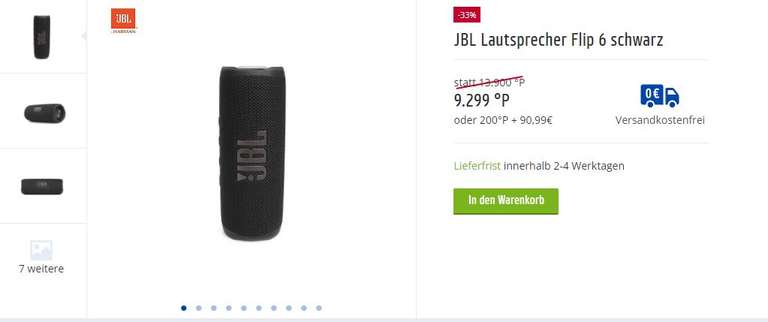 JBL Flip 6 für 90,49€ via Payback Prämie