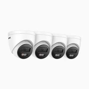 Annke AC500 3K PoE Außen-Überwachungskamera 4er Pack mit Farbe & IR Nachtsicht, Menschen & Fahrzeug-Erkennung, Mikrofon, IP67