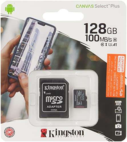 Kingston Canvas Select Plus 128GB microSDXC , UHS-I U1, A1, Class 10