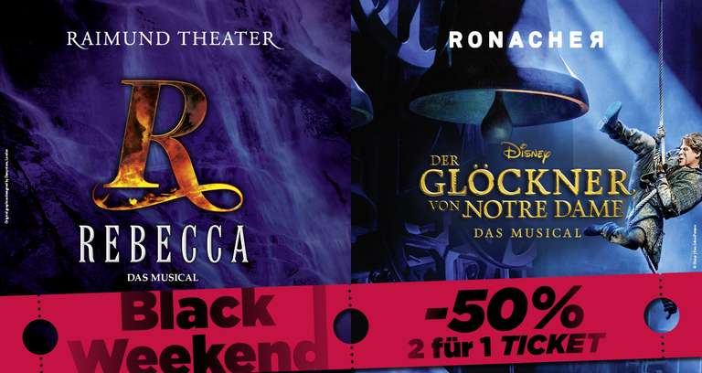 1+1 Gratis Tickets für REBECCA und Disneys DER GLÖCKNER VON NOTRE DAME
