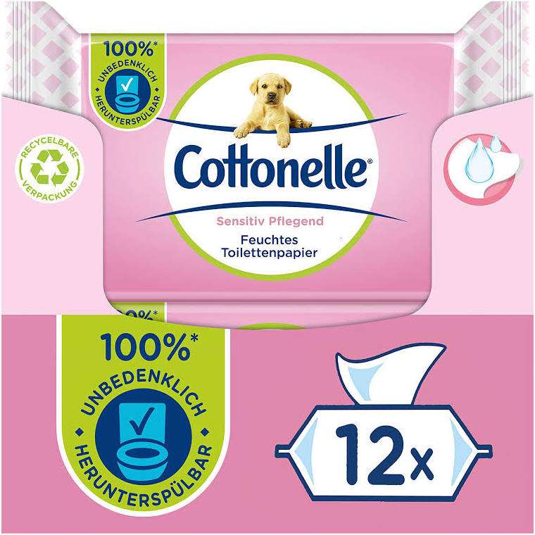Cottonelle/Hakle Feuchtes Toilettenpapier 2 Sorten: Kamille & Sensitive