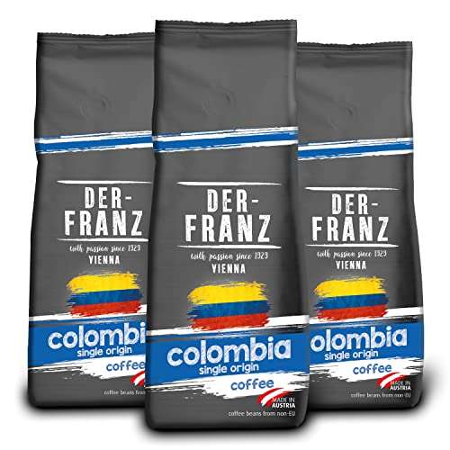 3x 500g Der-Franz Columbia Single Origin Kaffee UTZ, ganze Bohne