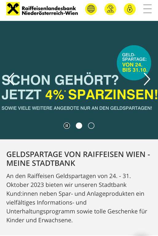 4,0 % Zinsen - 12 Monate - Raiffeisen Wien