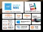 NINKEAR Mini-PC N9 Intel Yang N95 Prozessor 3,4 GHz 8 GB DDR4 + 256 GB SSD Dual-Frequenz WiFi Windows 11