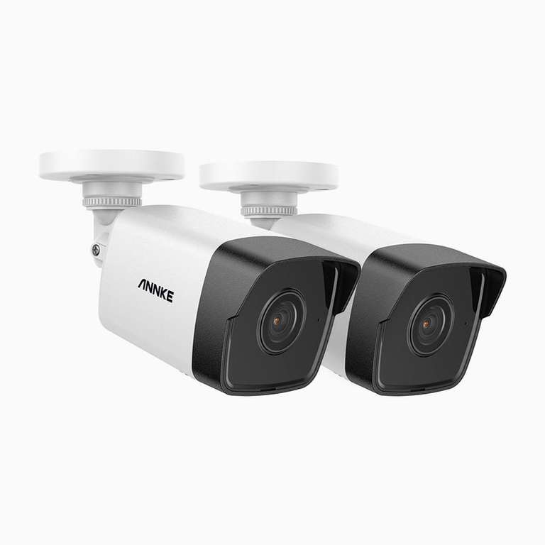 Annke C500 -5MP PoE Außen-Überwachungskamera 2er Pack mit Farbnachtsicht, Mikrofon und SD-Kartensteckplatz