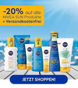 20% auf Nivea Sun Produkte + gratis Versand im Nivea-Onlineshop
