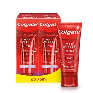 Colgate Zahnpasta Max White Ultra Active Foam 2x75ml - Weißere Zähne in 3 Tagen