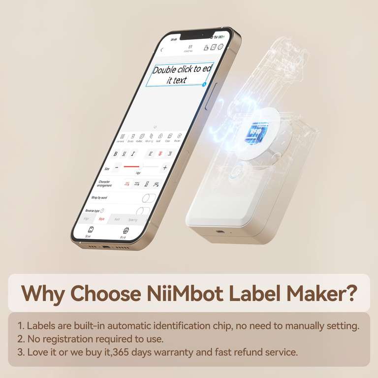 NIIMBOT D110 Etikettendrucker, Tragbarer Labeldrucker Label Printer