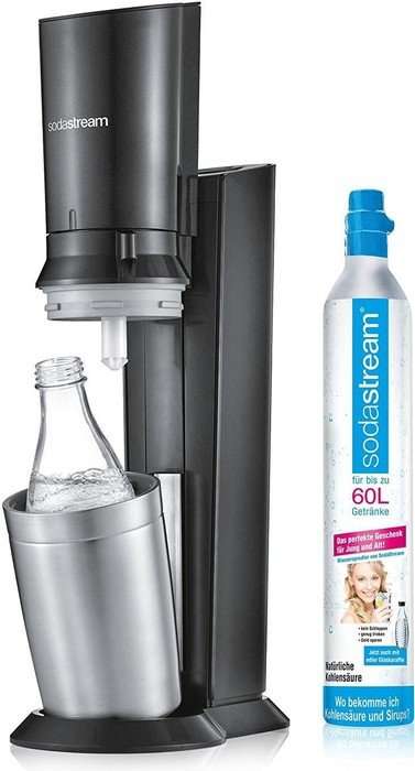SodaStream Crystal 2.0 Trinkwassersprudler schwarz mit 1 Glaskaraffe
