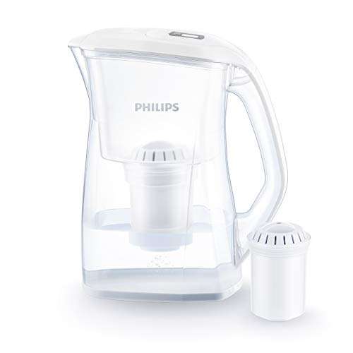 Philips AWP2970 Wasserfilter-Karaffe gegen Kalk, Chlor, Bakterien, Mikro-Plastik, Schwermetall, Filter mit Aktivkohle