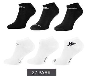 27 Paar Kappa Sportsocken Sneaker-Socken in Schwarz oder Weiß & verschiedenen Größen