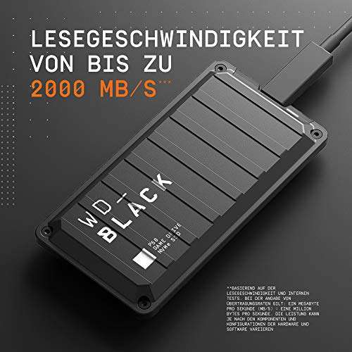 Western Digital WD_BLACK P50 Game Drive SSD 2TB, USB-C 3.2