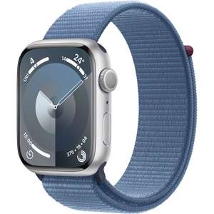 Apple Watch Series 9 (GPS) 45mm Aluminium silber mit Sport Loop winterblau (andere Farben ca. 10€ mehr)
