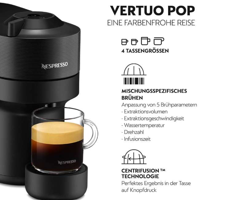 Nespresso VERTUO Pop 69€ + 70€ Gutschein