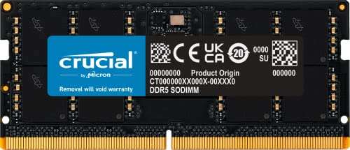 Crucial SO-DIMM 32GB, DDR5-4800, CL40-39-39, on-die ECC Crucial SO-DIMM 32GB, DDR5-4800, CL40