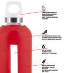 SIGG Star Trinkflasche, 0,5l - Schadstofffreie Trinkflasche aus Glas mit Silikonhülle