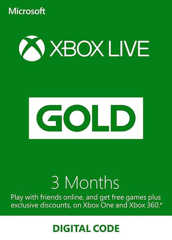 Xbox Live Gold Mitgliedschaft, 12 Monate (4x 3 Monate)
