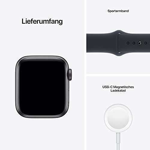 Apple Watch SE (GPS) (Gen1) 44mm space grau mit Sportarmband Mitternacht