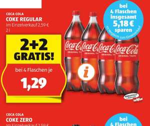 Coca Cola div. Sorten, Fanta und Sprite 2L 2+2