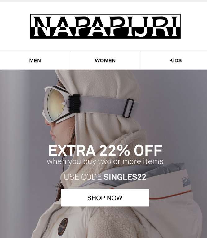 Napapijri: 22% Rabatt auf alles inklusive Sale ab 2 Artikel