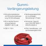 as - Schwabe Gummi-Verlängerungsleitung, 20 m H05RR-F 3G1,5 Kabel mit Schutzkontaktstecker und Schutzkontaktkupplung inkl. Schutzkappe