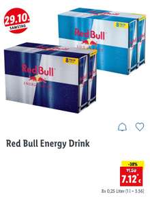 Lidl - Red Bull um 0,89€/Dose im 8er-Tray